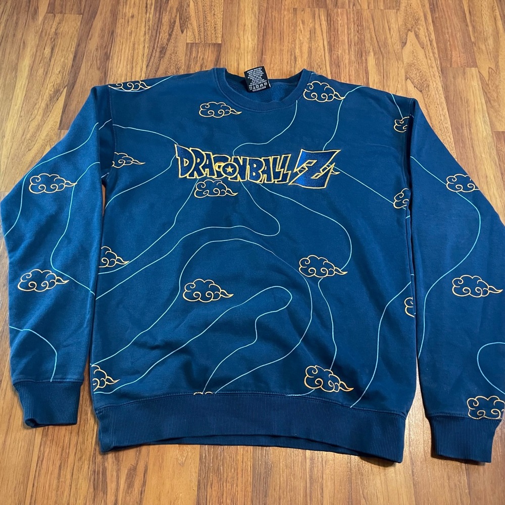 BoxLunch Dragon Ball Z Sweatshirt Mens XS Blue Flying Nimbus Anime Pullover
